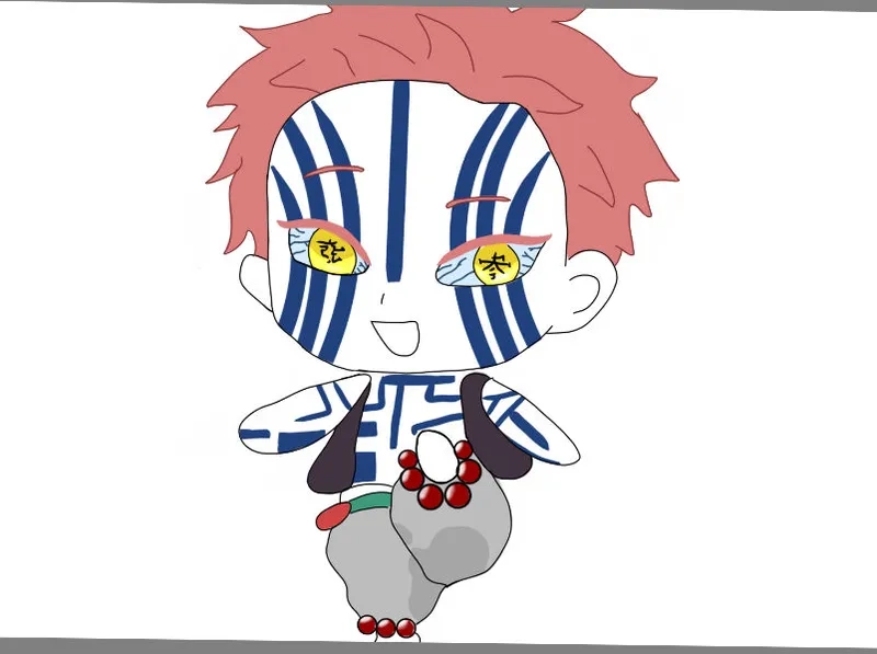 Bộ ảnh akaza demon slayer chibi hot trend được fan săn lùng