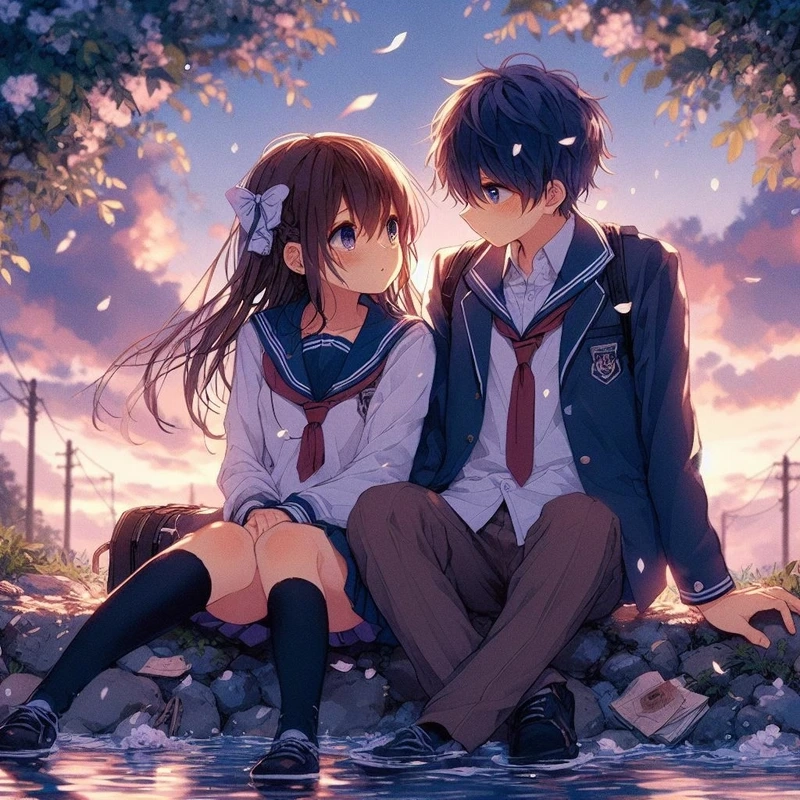 Đắm chìm trong hình ảnh anime cặp đôi yêu nhau đầy cảm xúc