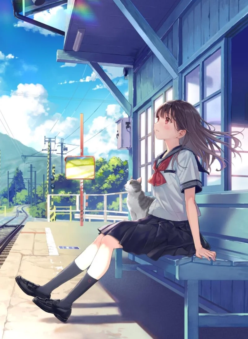 Bộ sưu tập hình ảnh anime học sinh nữ phong cách dễ thương