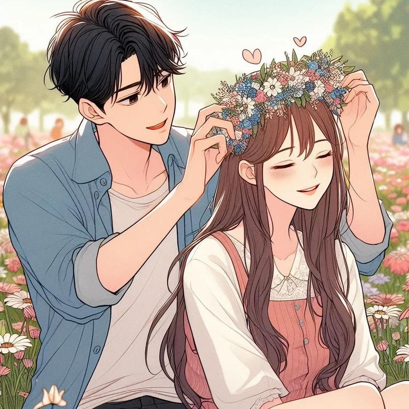 Lung linh sắc màu trong hình ảnh đẹp về tình yêu anime