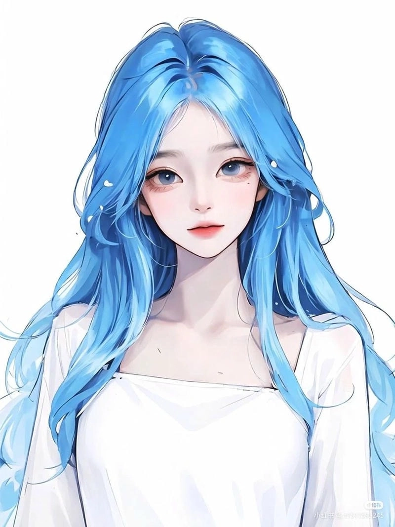 Khám phá con gái avatar màu xanh dương cute dễ thương cho mạng xã hội