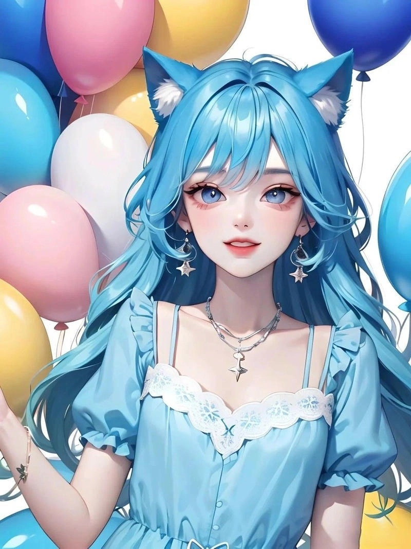 Khám phá hình avatar cute nữ màu xanh dương nổi bật và xinh