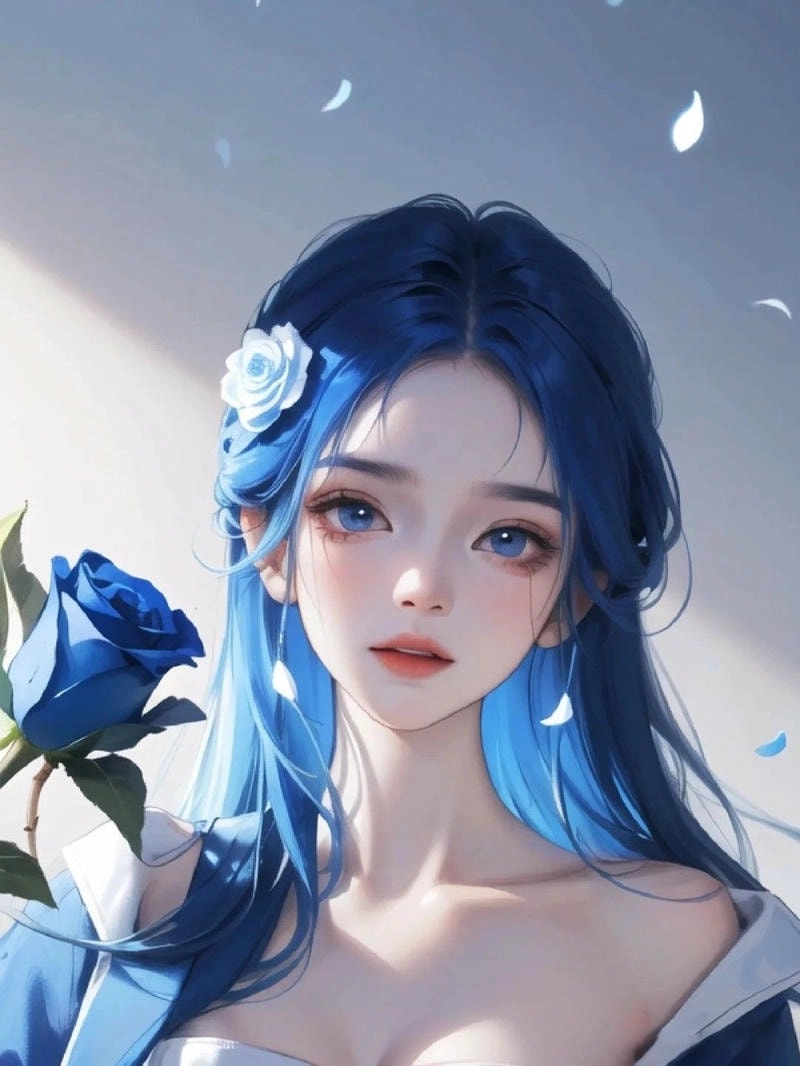 Tạo điểm nhấn với avatar nữ cute màu xanh dương siêu dễ thương