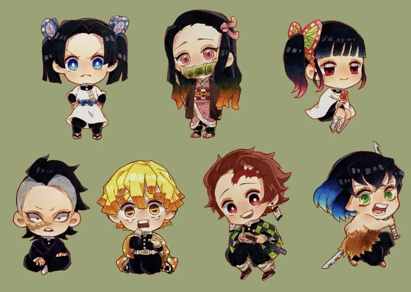 Ngắm nhìn bộ demon slayer chibi fanart sáng tạo đẹp mắt