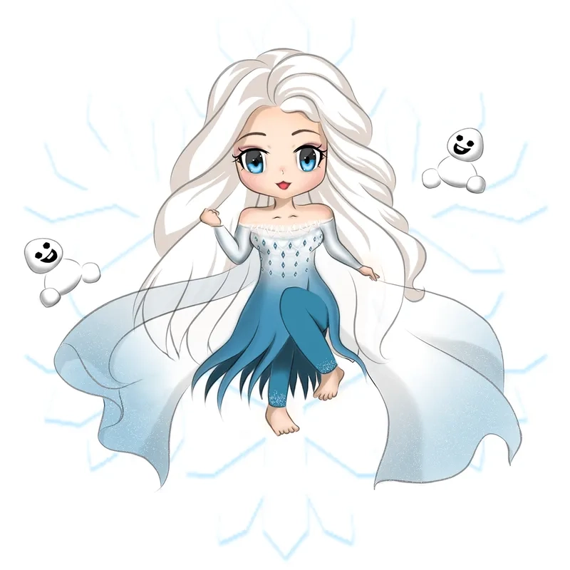 Bộ sưu tập công chúa elsa chibi cực đáng yêu cho bé