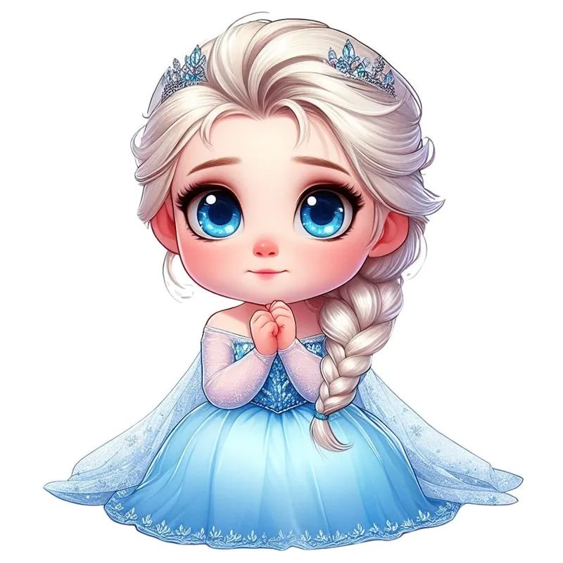 Hình nền trong suốt elsa chibi png cho thiết kế đẹp