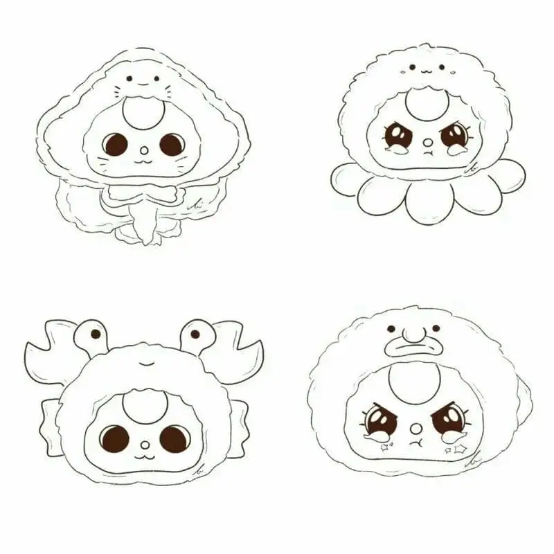 Chúc may mắn cùng tranh tô màu baby three mèo thần tài