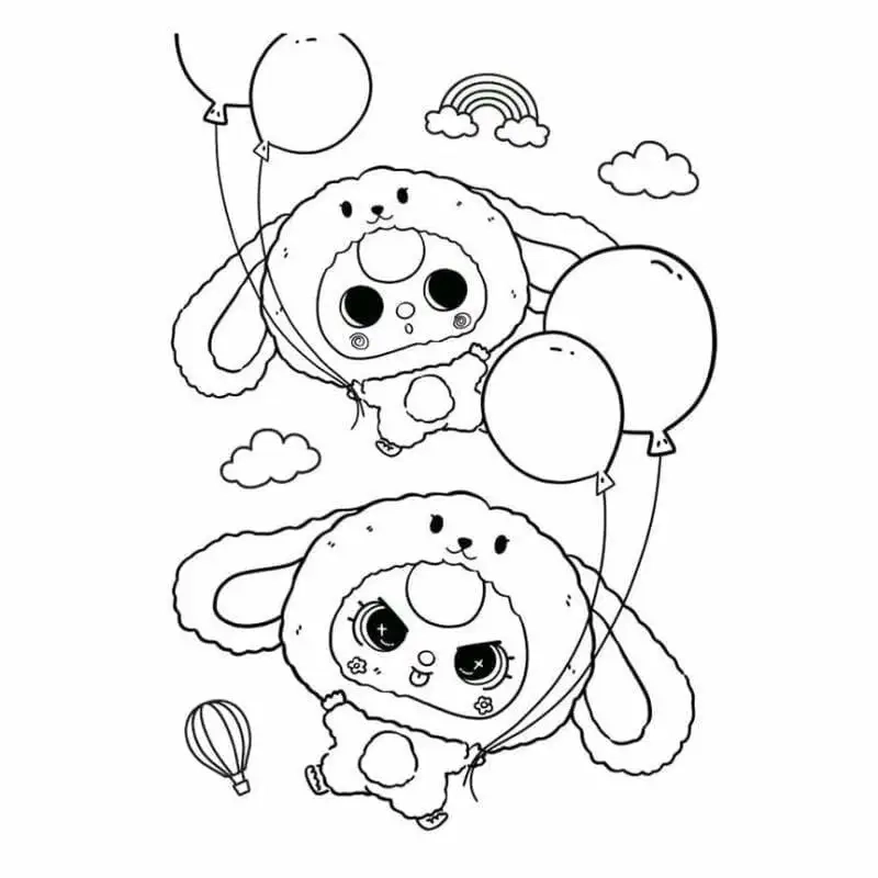 Đón xuân với tranh tô màu baby three tết ngộ nghĩnh dễ thương