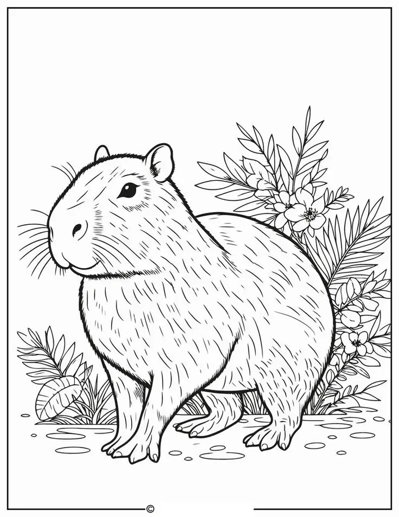 Khám phá ngay tranh tô màu capybara dễ thương giúp bé vui học mỗi ngày