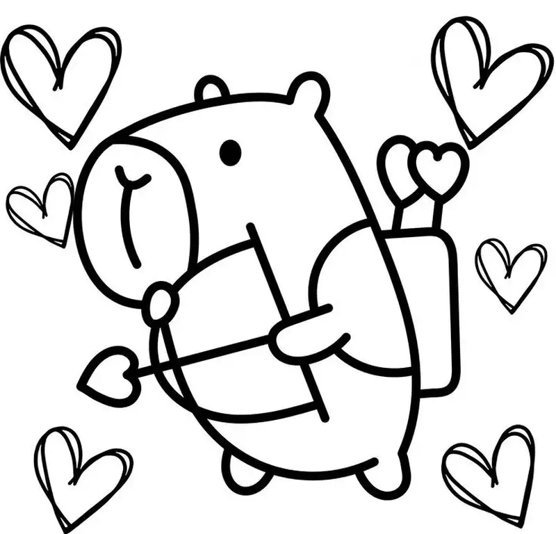 Bộ sưu tập tranh tô màu capybara chibi cực dễ thương cho bé yêu sáng tạo