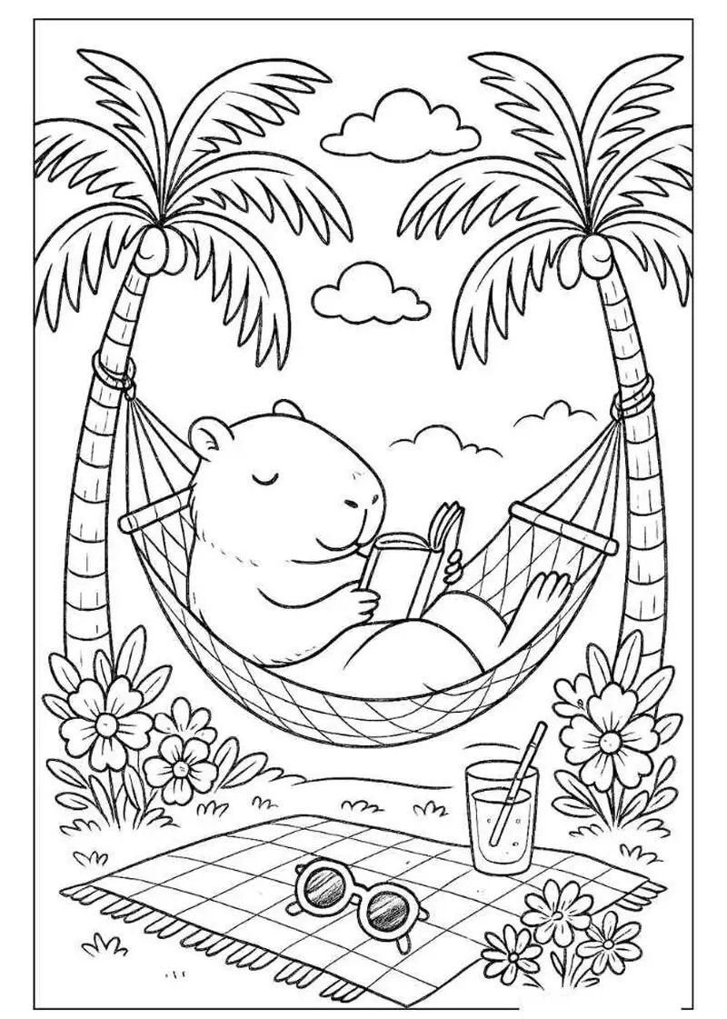 Khám phá bộ sưu tập tranh tô màu capybara cho bé cực đáng yêu tại đây