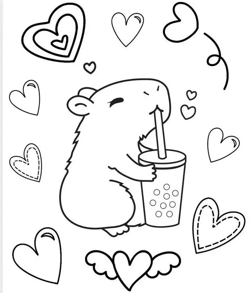 Tải về bộ capybara tranh tô màu capybara hấp dẫn cho bé tập tô màu