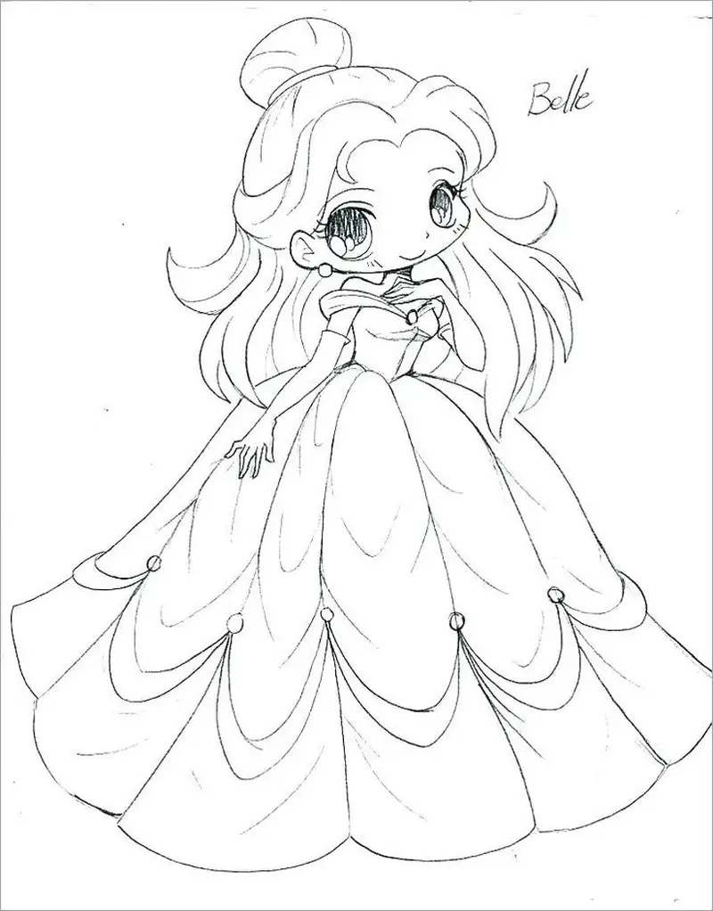 Tô màu yêu thích cùng búp bê tranh tô màu chibi cute