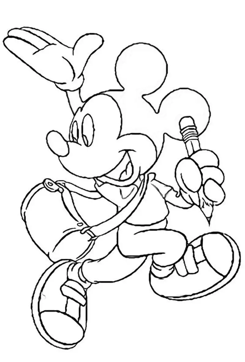 Tô màu chuột mickey đơn giản dễ cho trẻ mới bắt đầu