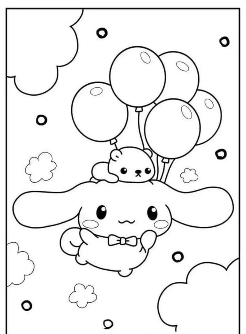 Siêu dễ thương với tranh tô màu cinnamoroll và kuromi cute