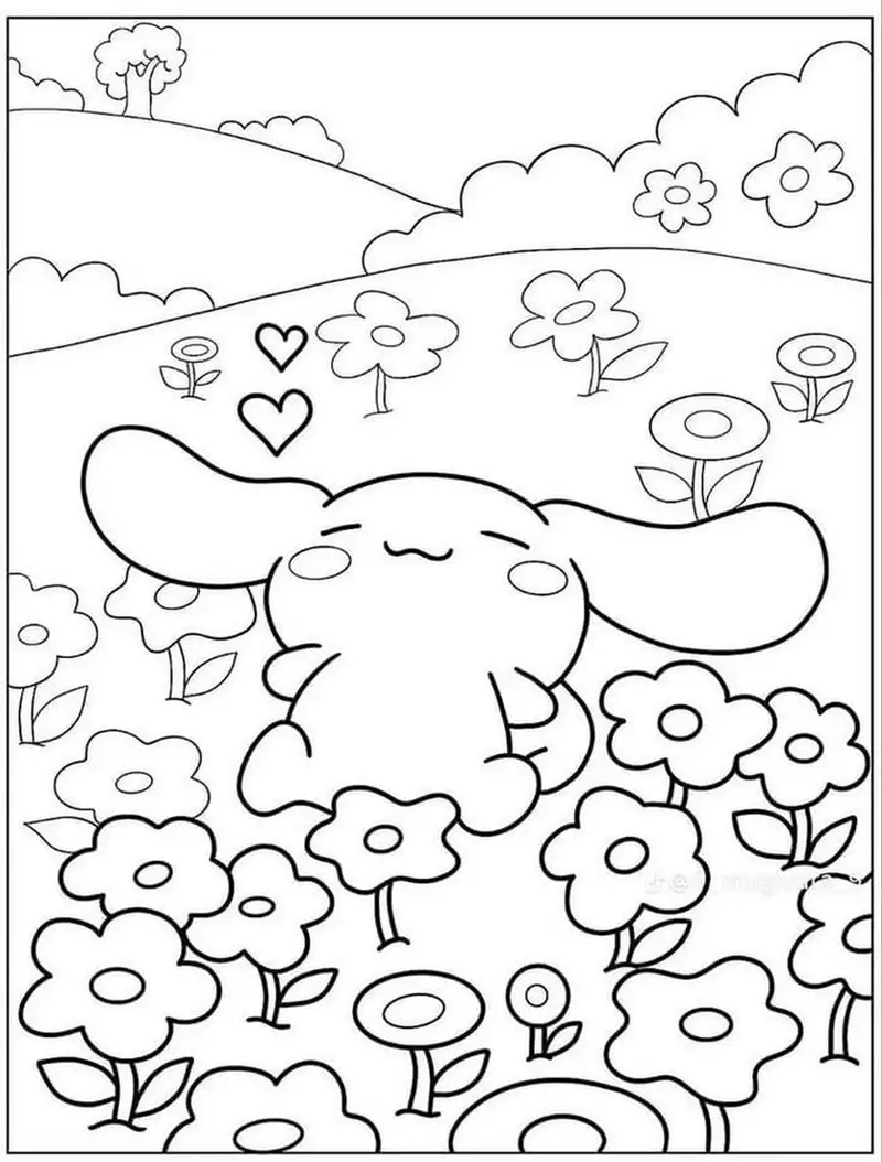 Niềm vui bất tận với tranh tô màu cinnamoroll cho bé học tập