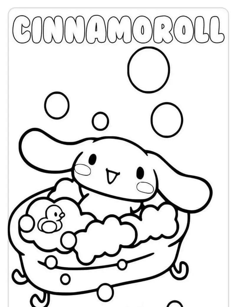 Sáng tạo phong cách mới qua tranh tô màu cinnamoroll thay đồ