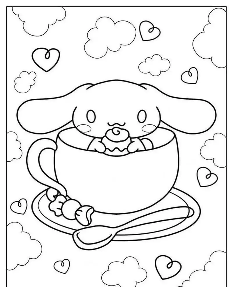 Khám phá nét độc đáo trong tranh tô màu cinnamoroll còn người