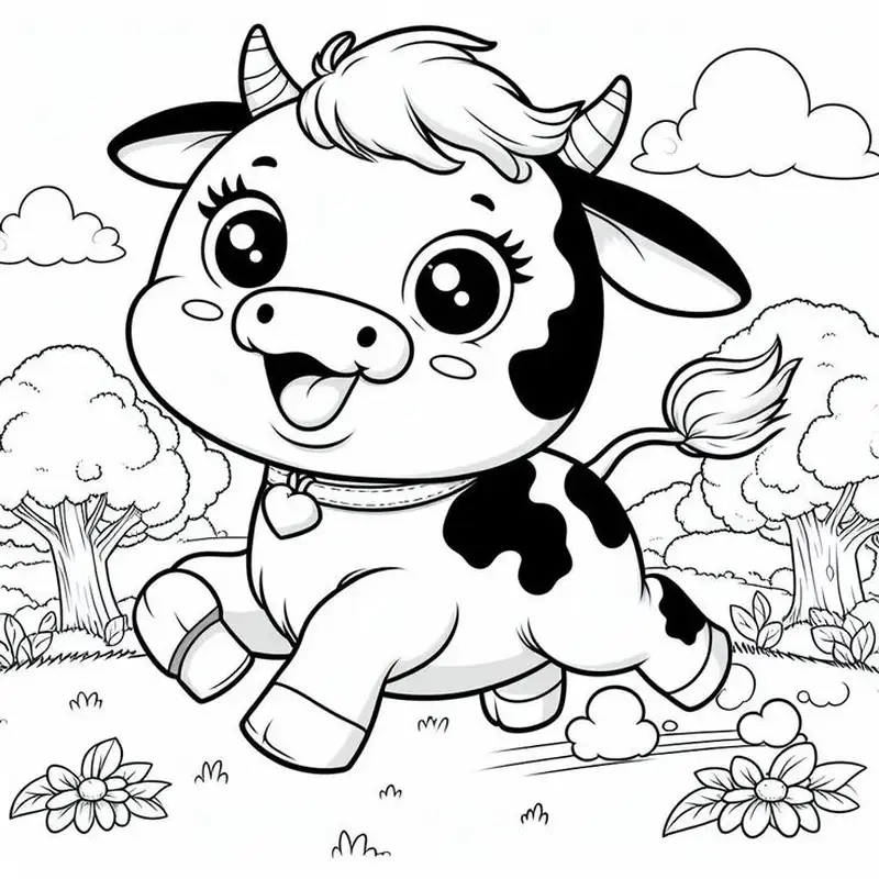 Khám phá hình ảnh con bò tô màu cho bé vui học
