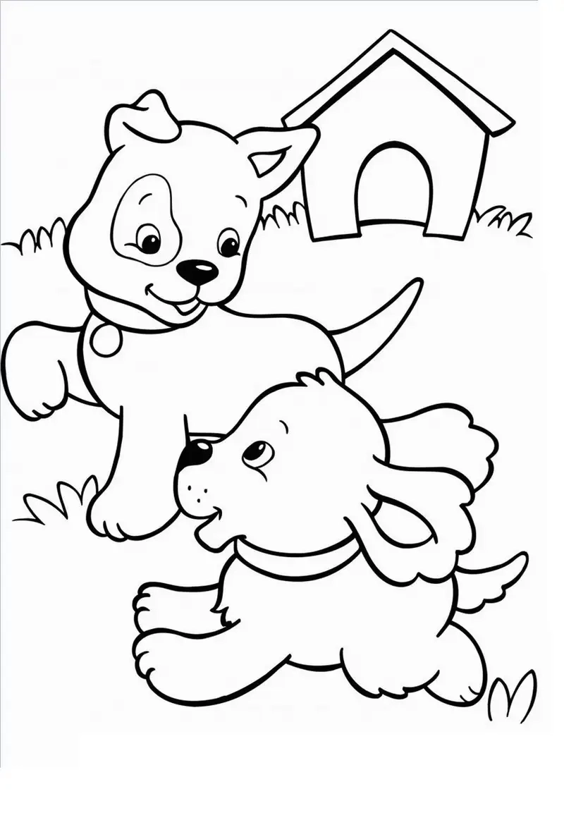 Bé rèn kỹ năng với tô tranh con chó sinh động