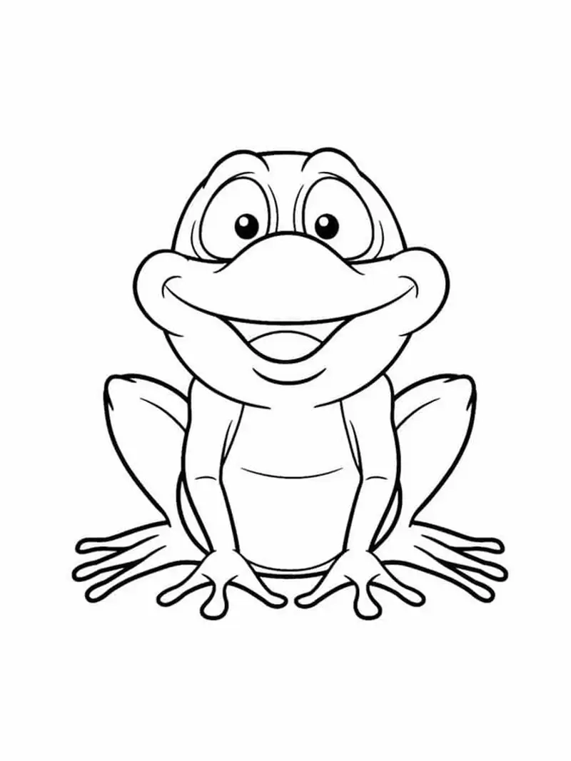 Tranh tô màu con ếch cho bé thêm vui nhộn