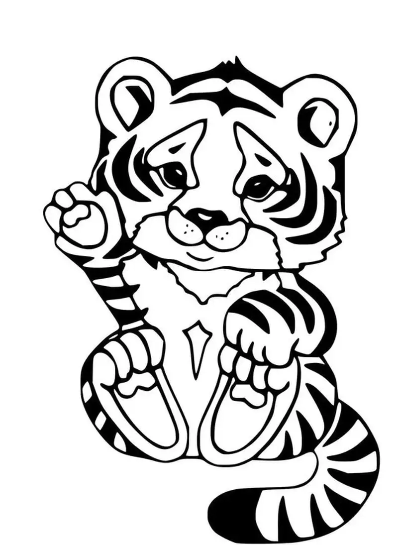 Thỏa sức vui chơi với hình ảnh tô màu con hổ