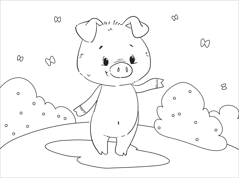 Bé yêu thích tranh tô màu con lợn cute đáng yêu