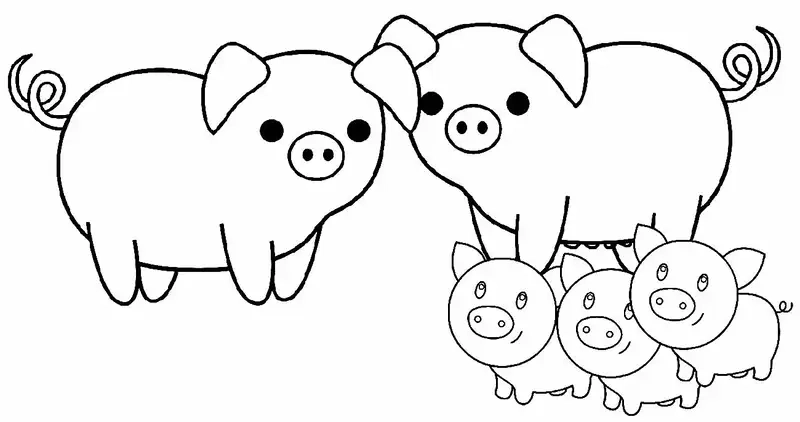 Bé vui học cùng tranh con lợn dễ thương