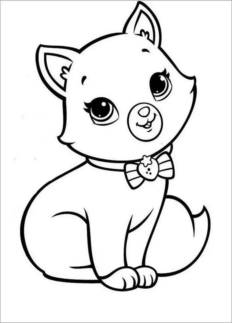 Tranh tô màu con mèo cho bé tập tô mỗi ngày