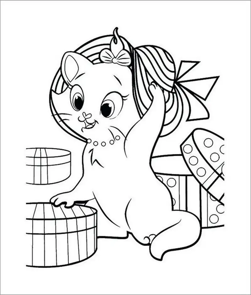 Tranh tô màu con mèo đáng yêu kích thích trí tưởng tượng