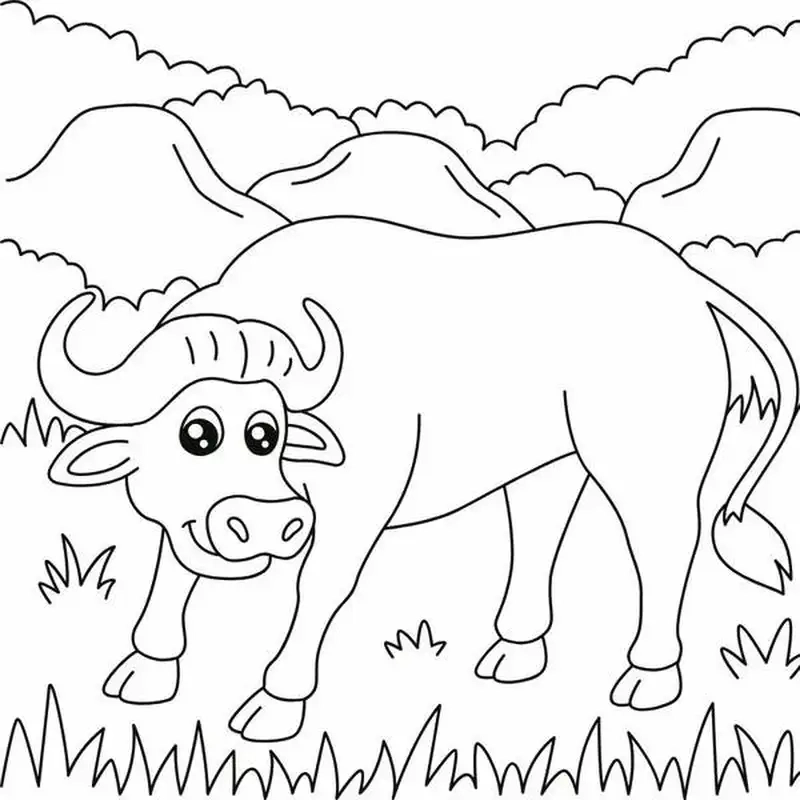 Tranh tô màu con trâu là như thế nào