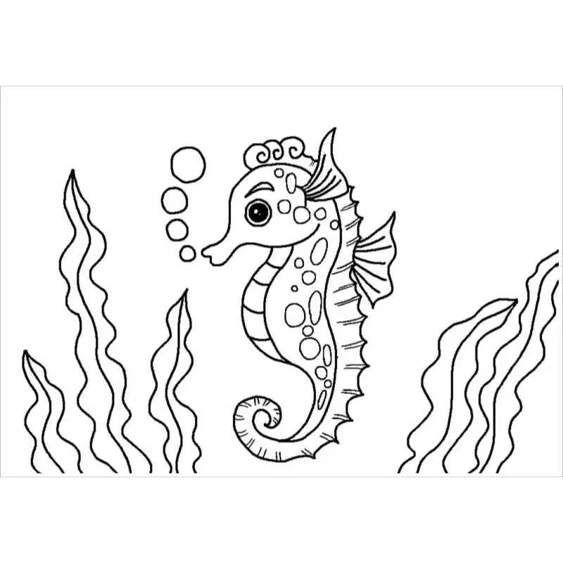 Tranh vẽ con vật sống dưới nước dễ thương để bé thỏa sức sáng tạo