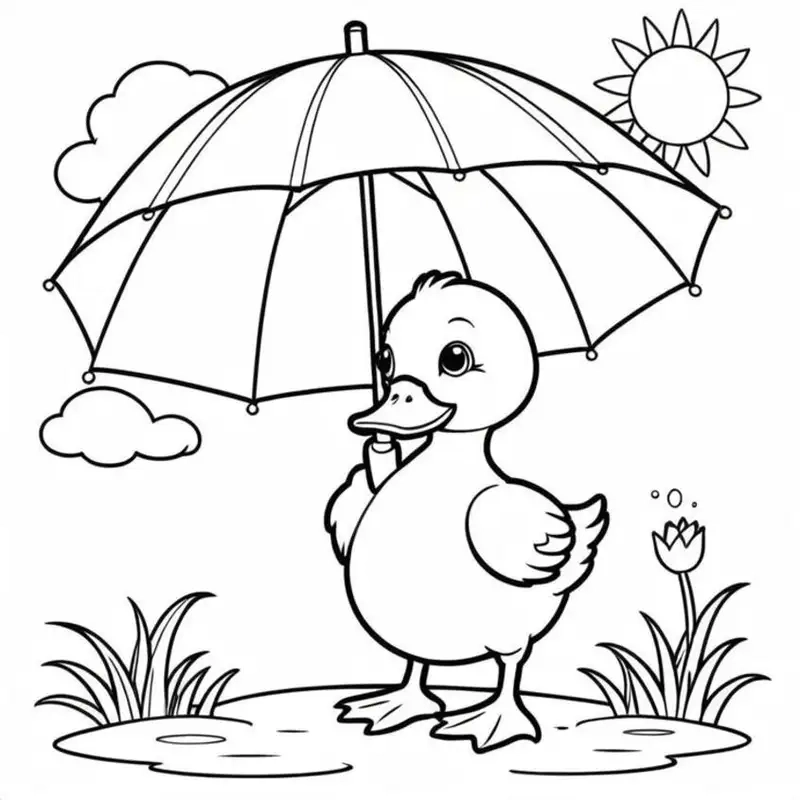Khám phá tranh tô màu con vịt dễ thương cho những phút vui