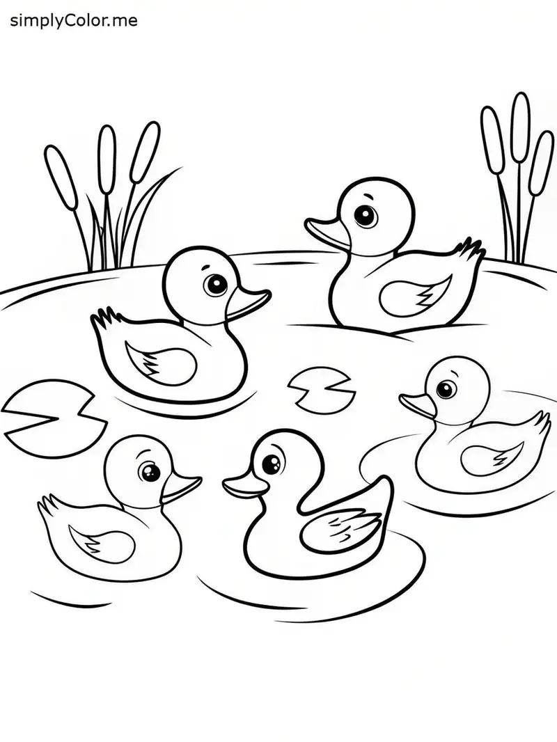Tô màu tranh tô màu con vịt con nhỏ xinh dễ thương cho bé