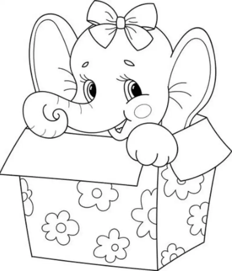 Tô màu con voi giúp bé phát triển sáng tạo vui học