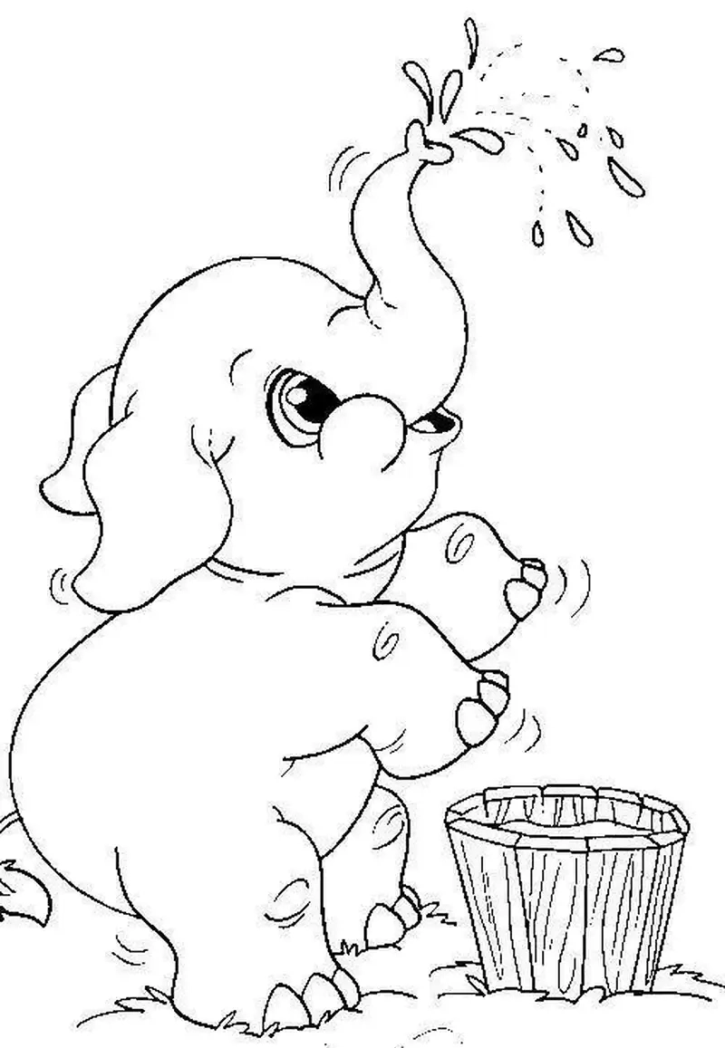 Hình tô màu con voi hấp dẫn bé phát triển tư duy