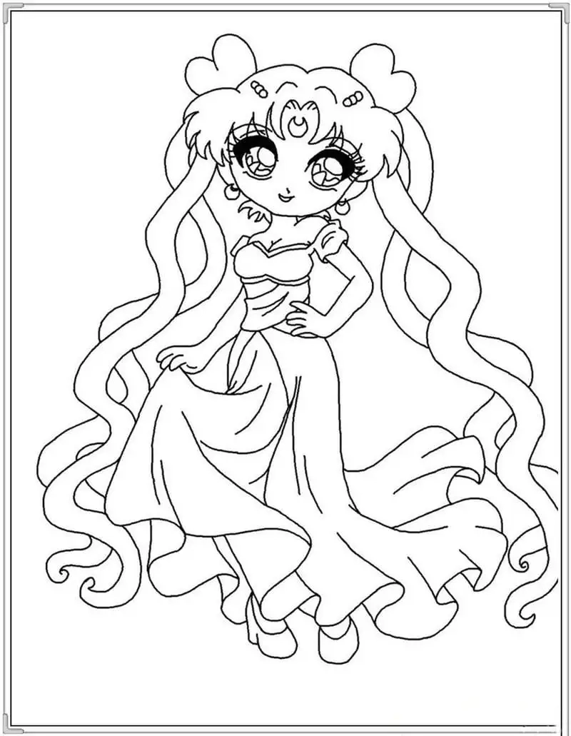 Khám phá tranh tô màu công chúa anime siêu đẹp cho bé