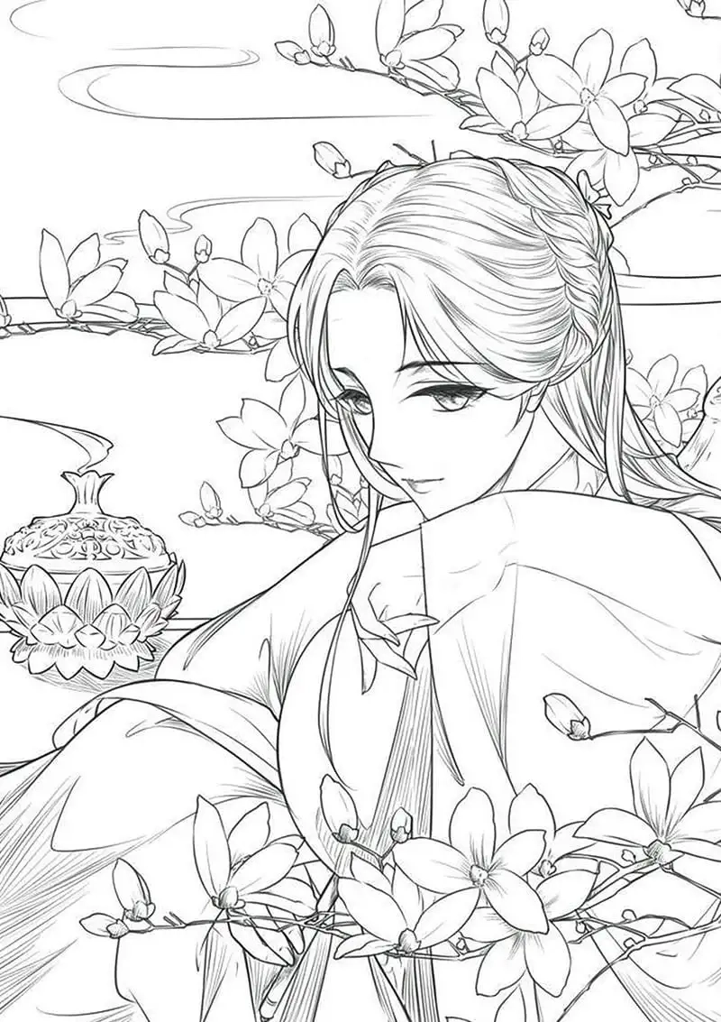 Vẽ ngay tranh tô màu công chúa anime ngầu cực chất