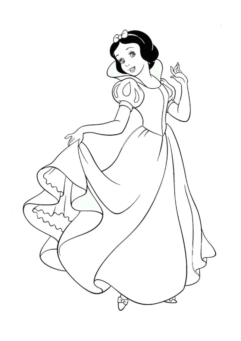 Vẽ ngay tranh tô màu công chúa bạch tuyết cổ tích tuyệt đẹp