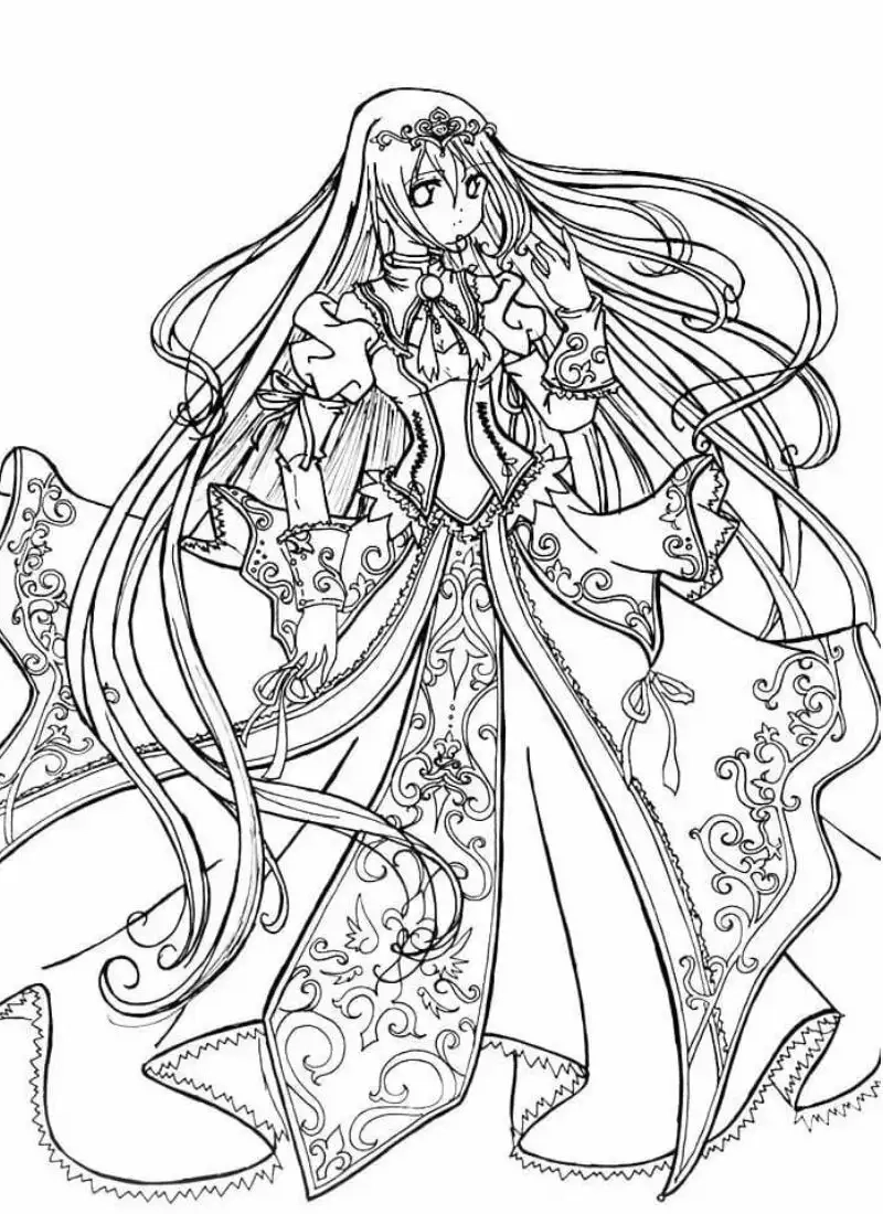 Tranh tô màu công chúa anime là như thế nào
