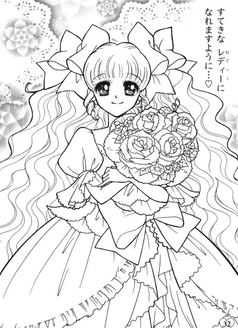 Thỏa sức màu sắc với tranh tô màu công chúa anime đẹp nhất