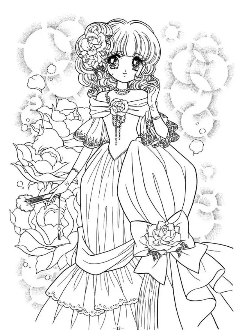 Vẽ thêm dễ thương với anime chibi cute tranh tô màu công chúa anime