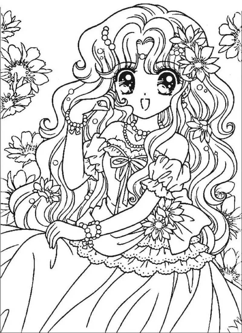 Khám phá lọ lem tranh tô màu công chúa anime xinh xắn