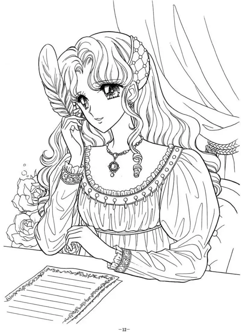 Vẽ thêm sinh động với anime girl tranh tô màu công chúa anime