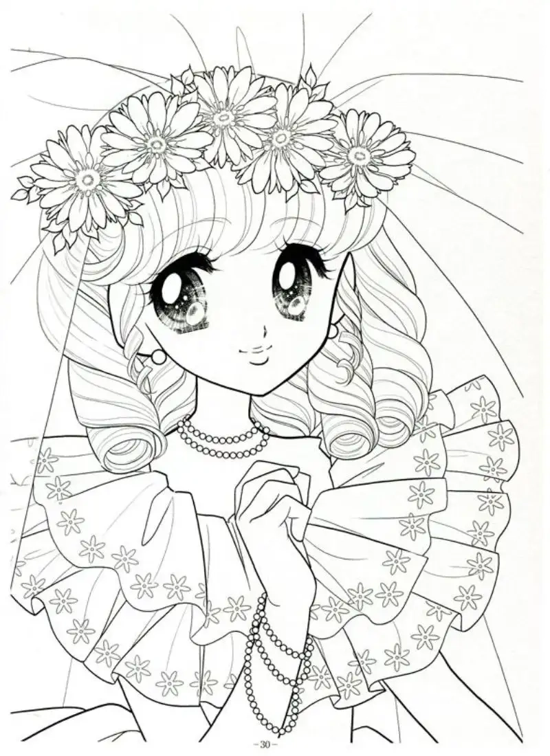 Sưu tầm bức tranh tranh tô màu công chúa anime đẹp nhất