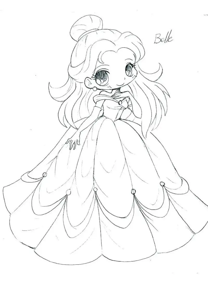 Tận hưởng màu sắc với công chúa anime tranh tô màu công chúa anime