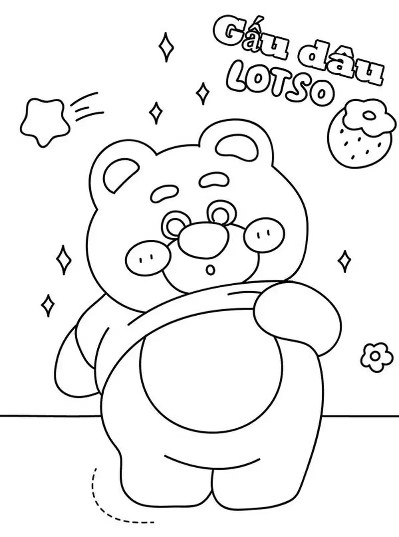 Giúp bé phát triển tư duy qua tranh tô màu gấu dâu cho bé vui nhộn