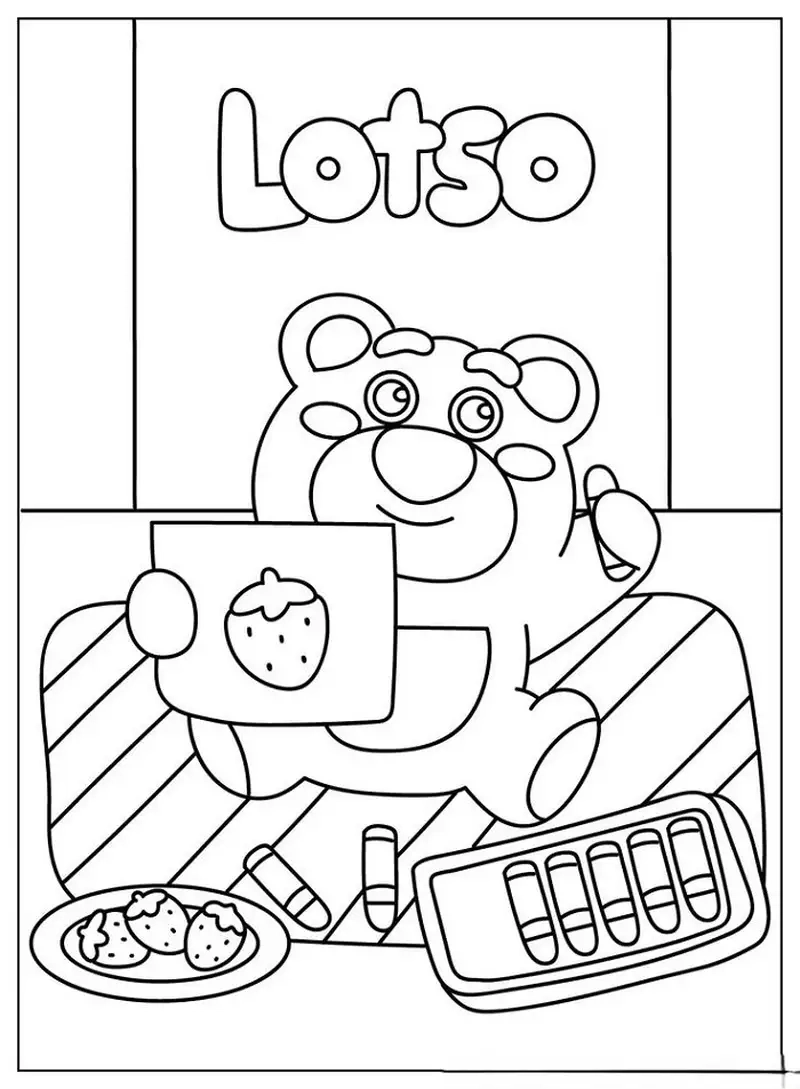 Thỏa sức sáng tạo với hình vẽ tranh tô màu gấu dâu cute sinh động