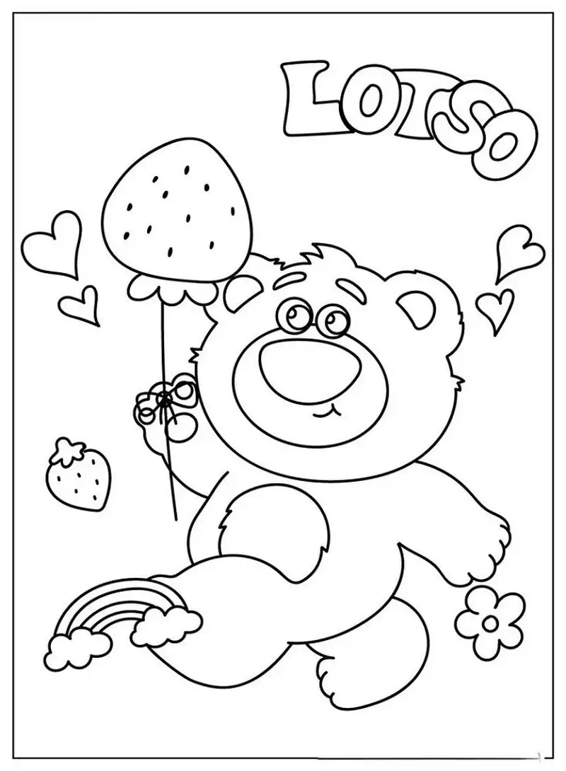 Tận hưởng niềm vui với tranh tô màu gấu dâu lotso dễ thương