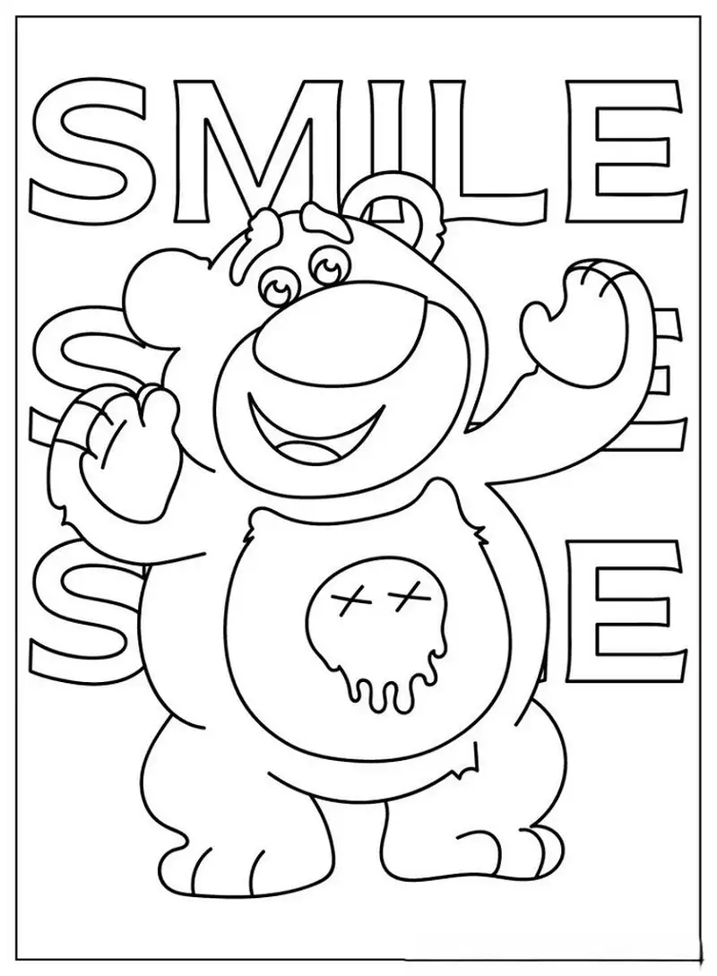 Tạo màu sắc riêng với tô tranh gấu dâu đáng yêu cho bé